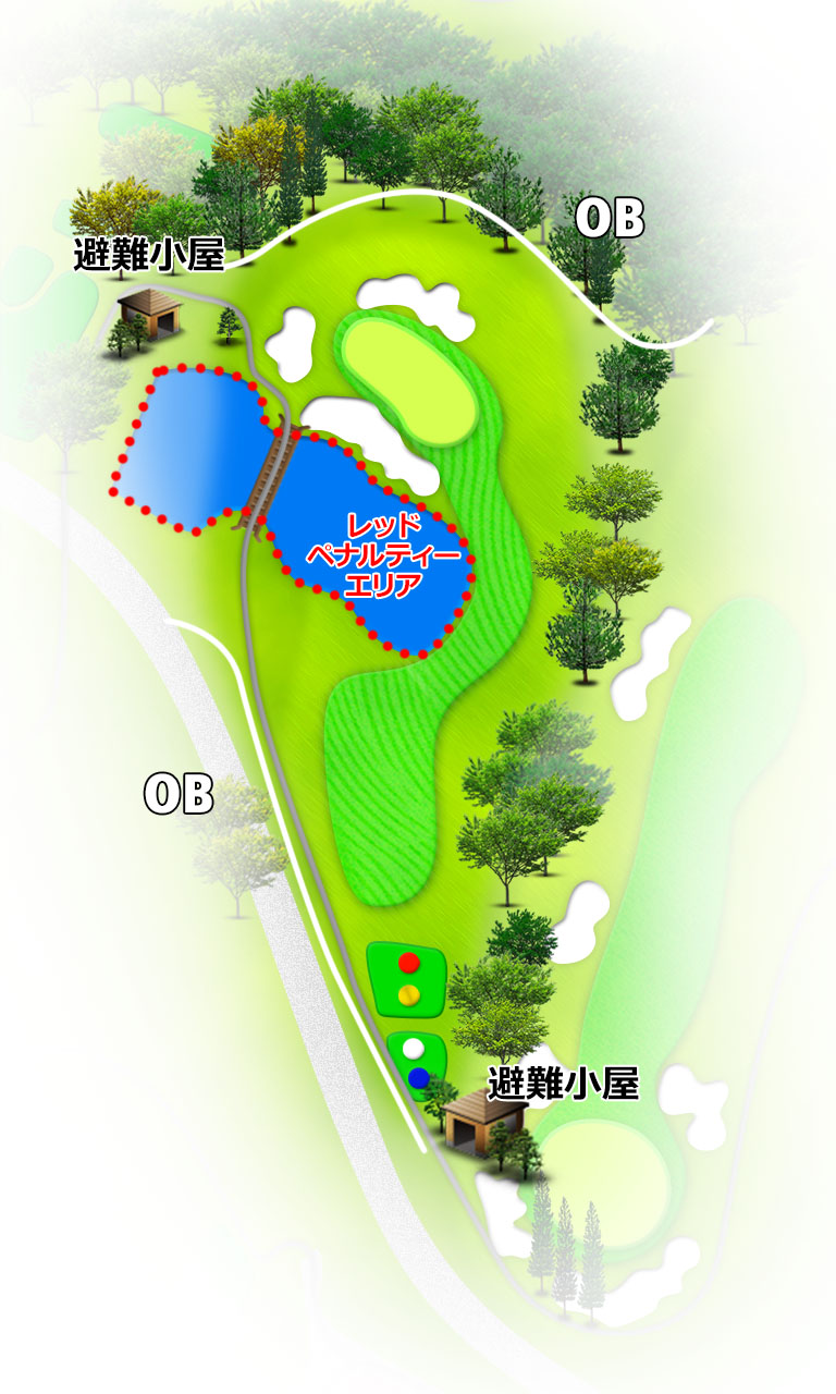 沖縄カントリークラブ OUT6番ホール コース図