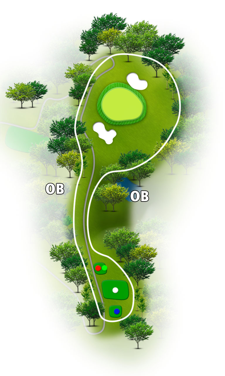 白竜湖カントリークラブ IN13番ホール コース図