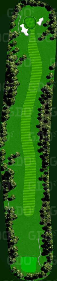 奈良国際ゴルフ倶楽部 OUT1番ホール コース図