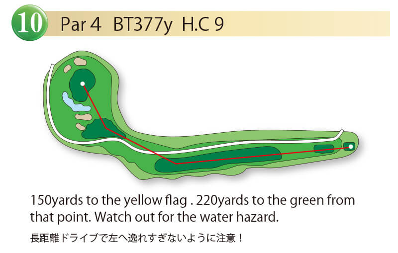 エナジック瀬嵩カントリークラブ IN10番ホール コース図