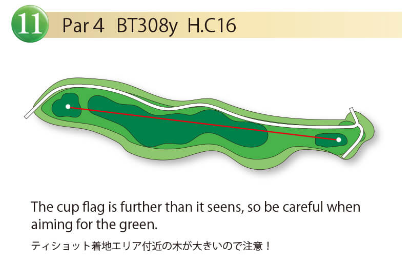 エナジック瀬嵩カントリークラブ IN11番ホール コース図