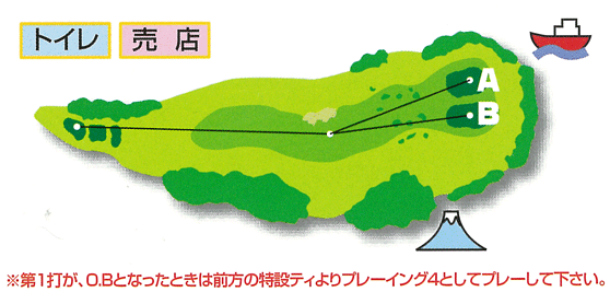 富士エースゴルフ倶楽部 IN14番ホール コース図
