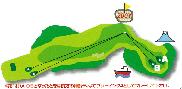 富士エースゴルフ倶楽部 IN15番ホール コース図