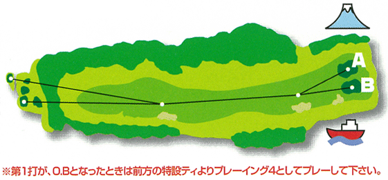 富士エースゴルフ倶楽部 OUT2番ホール コース図