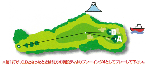 富士エースゴルフ倶楽部 OUT7番ホール コース図