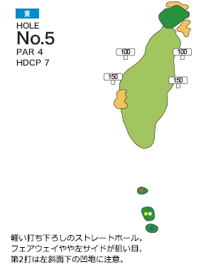 サンパーク札幌ゴルフコース 東コース5番ホール コース図