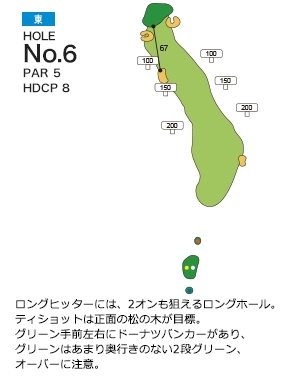 サンパーク札幌ゴルフコース 東コース6番ホール コース図