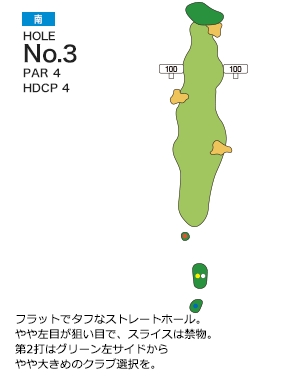 サンパーク札幌ゴルフコース 南コース3番ホール コース図