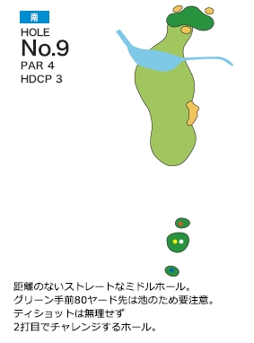 サンパーク札幌ゴルフコース 南コース9番ホール コース図
