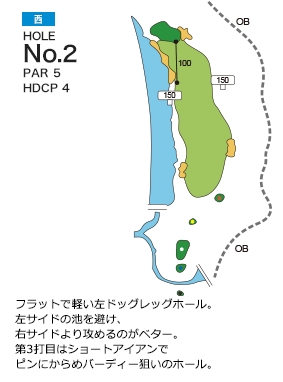 サンパーク札幌ゴルフコース 西コース2番ホール コース図