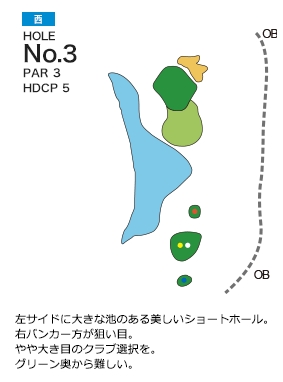サンパーク札幌ゴルフコース 西コース3番ホール コース図