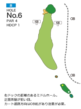 サンパーク札幌ゴルフコース 西コース6番ホール コース図