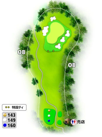 磯子カンツリークラブ OUT6番ホール コース図
