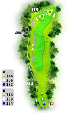 磯子カンツリークラブ IN12番ホール コース図