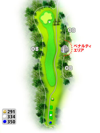 磯子カンツリークラブ IN15番ホール コース図