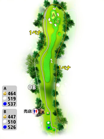 磯子カンツリークラブ IN17番ホール コース図