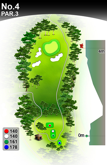 大阪ゴルフクラブ OUT4番ホール コース図