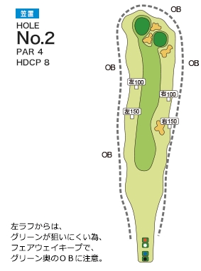 木津川カントリー倶楽部 笠置2番ホール コース図