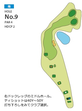 岸和田カントリー倶楽部 梅9番ホール コース図