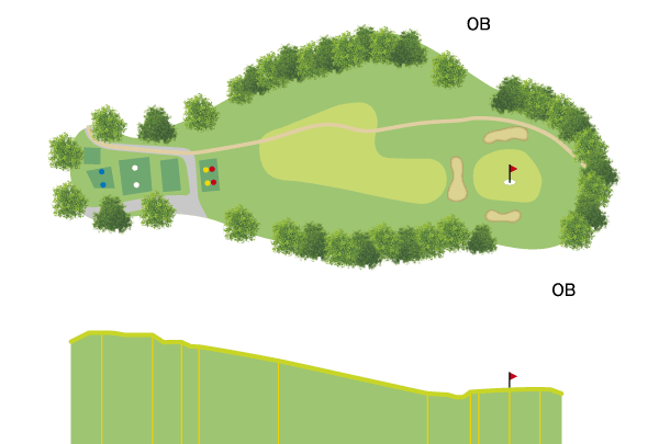 千刈カンツリー倶楽部 IN13番ホール コース図