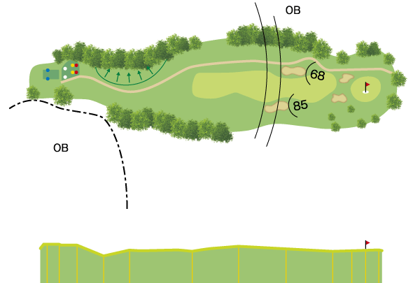 千刈カンツリー倶楽部 IN14番ホール コース図