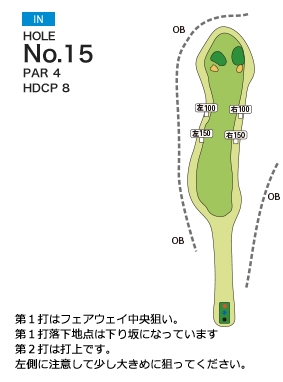 岡部チサンカントリークラブ 岡部IN6番ホール コース図