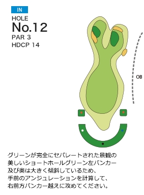 岡部チサンカントリークラブ 美里IN3番ホール コース図