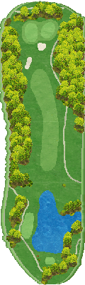 北方ゴルフクラブ OUT1番ホール コース図