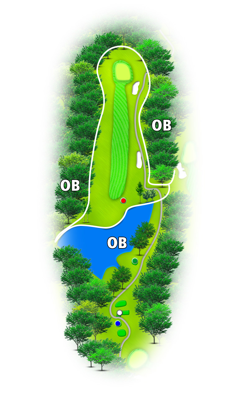 玉川カントリークラブ IN13番ホール コース図