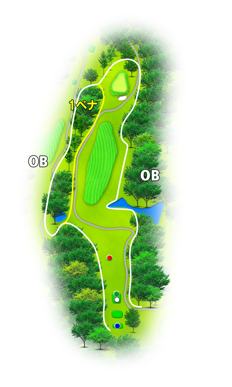 玉川カントリークラブ IN16番ホール コース図
