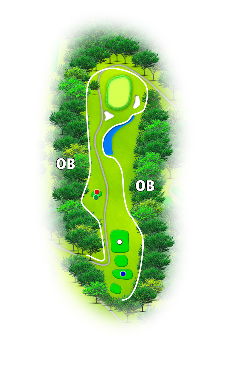 玉川カントリークラブ IN17番ホール コース図