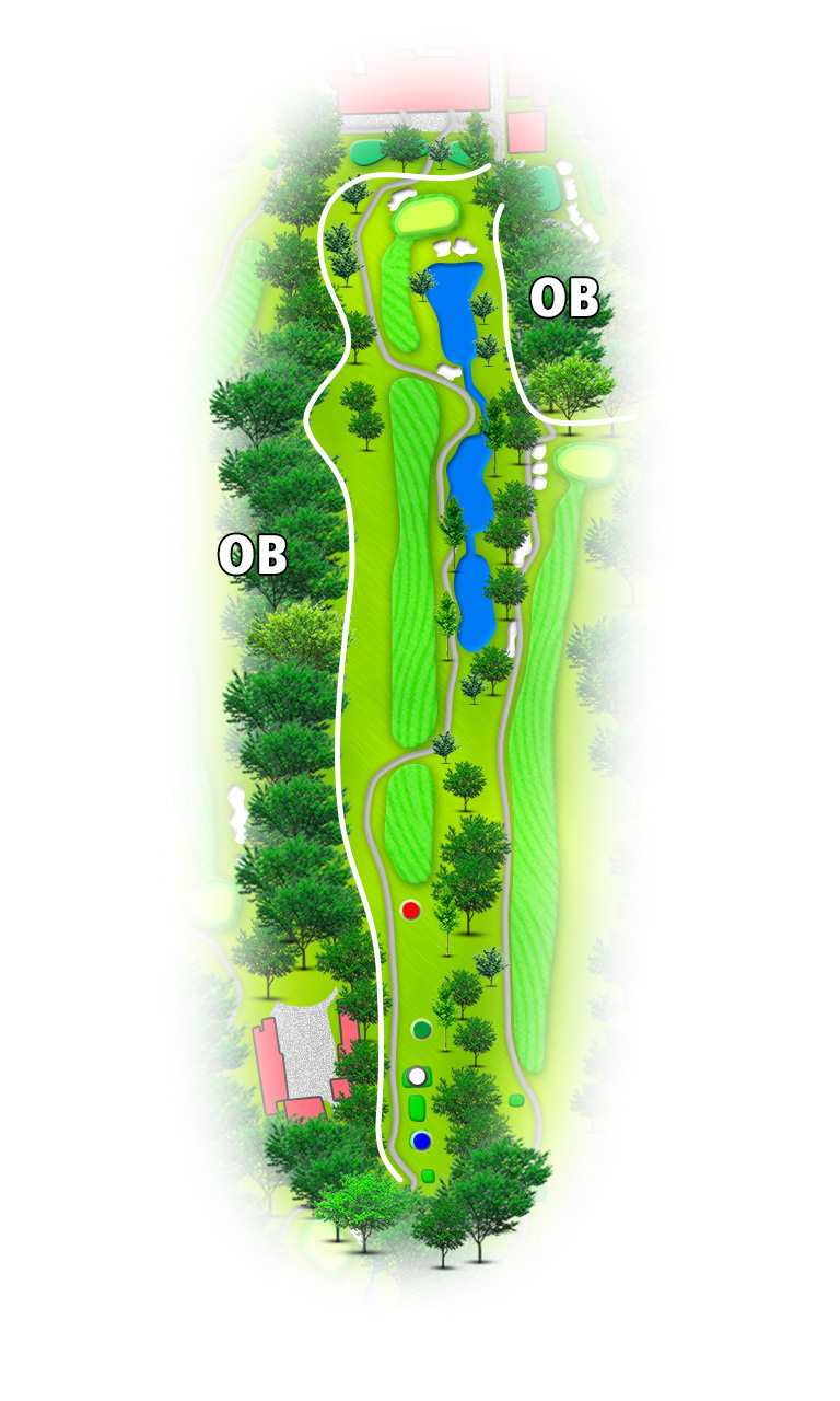 玉川カントリークラブ IN18番ホール コース図