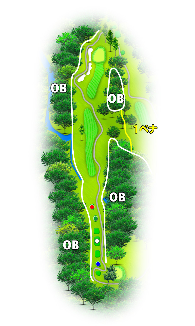 玉川カントリークラブ OUT4番ホール コース図