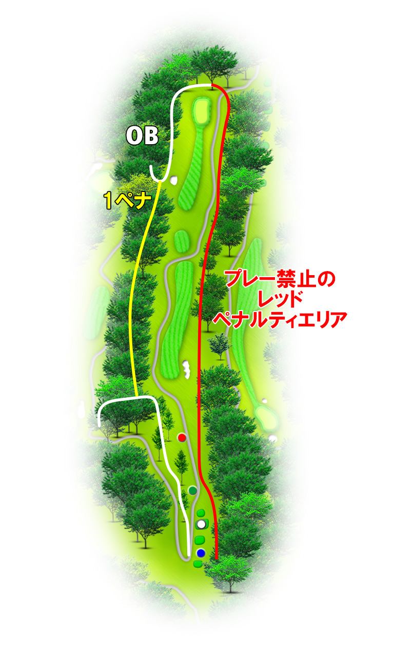 玉川カントリークラブ OUT6番ホール コース図