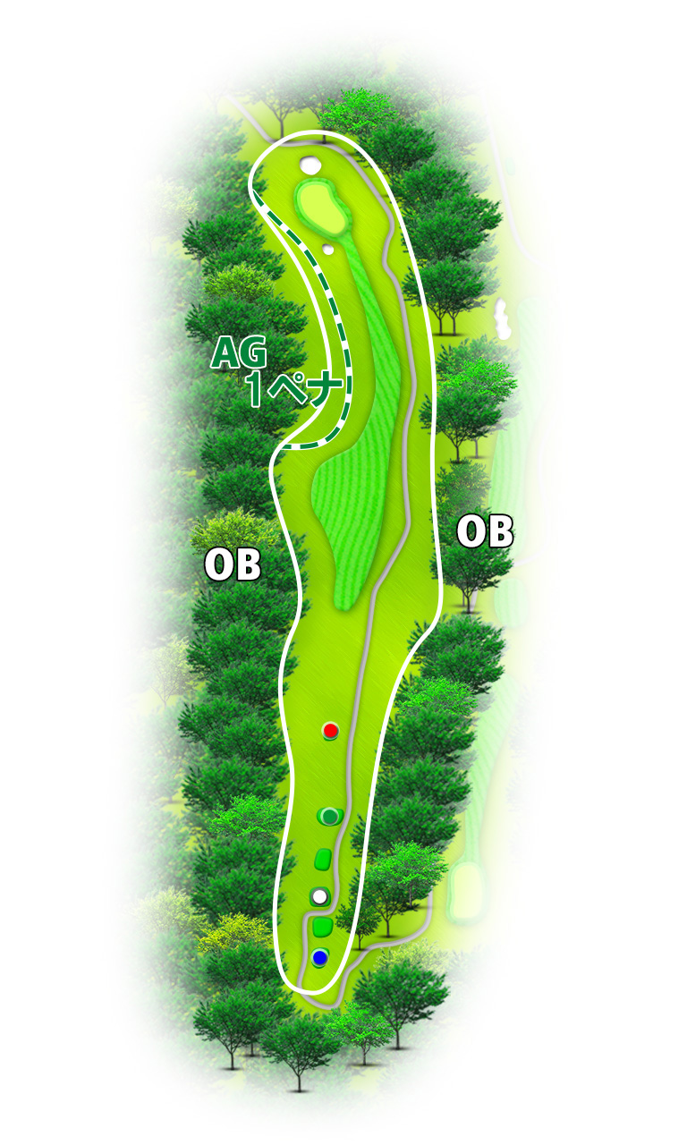 玉川カントリークラブ OUT7番ホール コース図