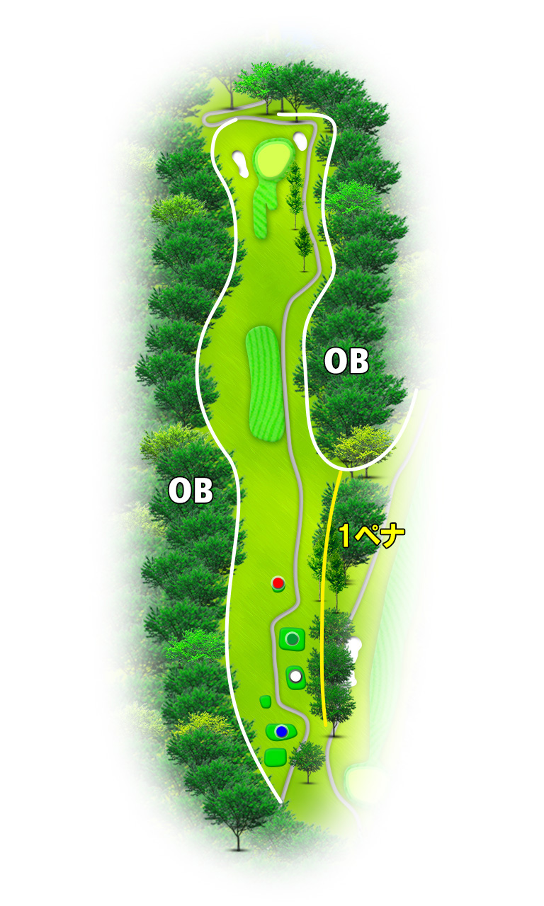玉川カントリークラブ OUT8番ホール コース図