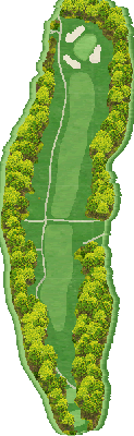 ローズゴルフクラブ OUT1番ホール コース図