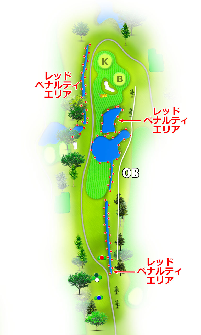 ノーザンカントリークラブ 錦ヶ原ゴルフ場 IN14番ホール コース図