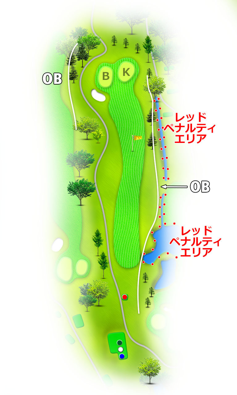 ノーザンカントリークラブ 錦ヶ原ゴルフ場 IN15番ホール コース図
