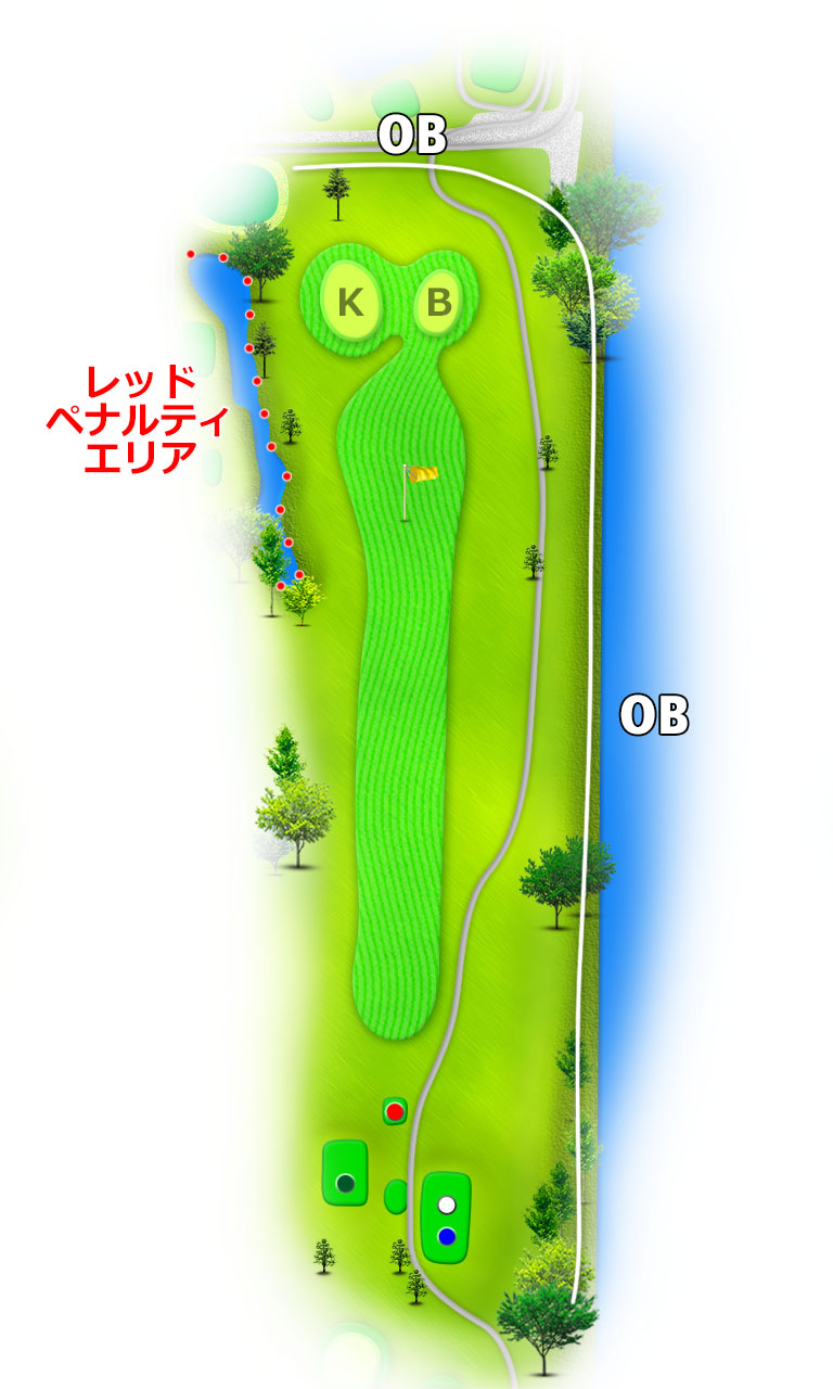 ノーザンカントリークラブ 錦ヶ原ゴルフ場 OUT3番ホール コース図