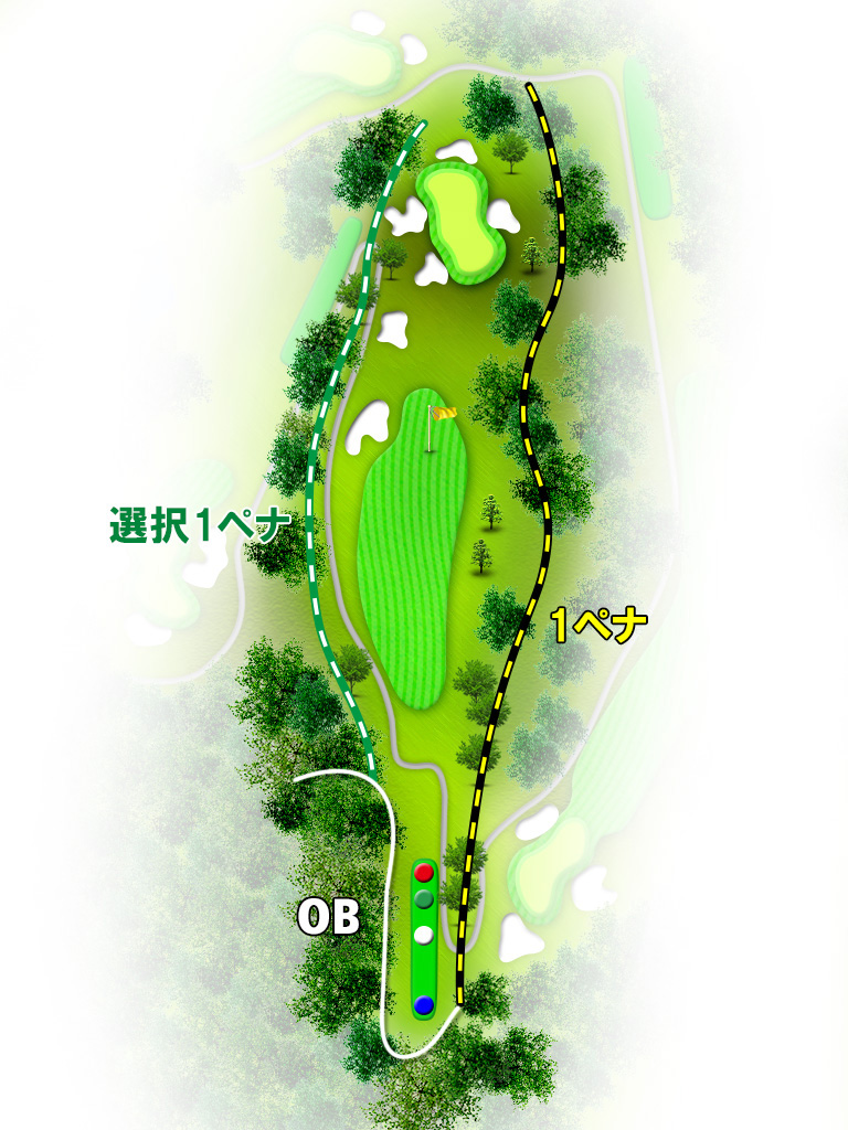 喜連川カントリー倶楽部 東5番ホール コース図