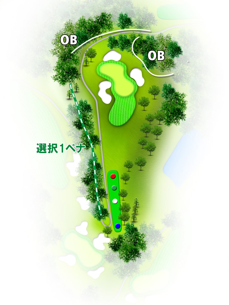 喜連川カントリー倶楽部 東6番ホール コース図