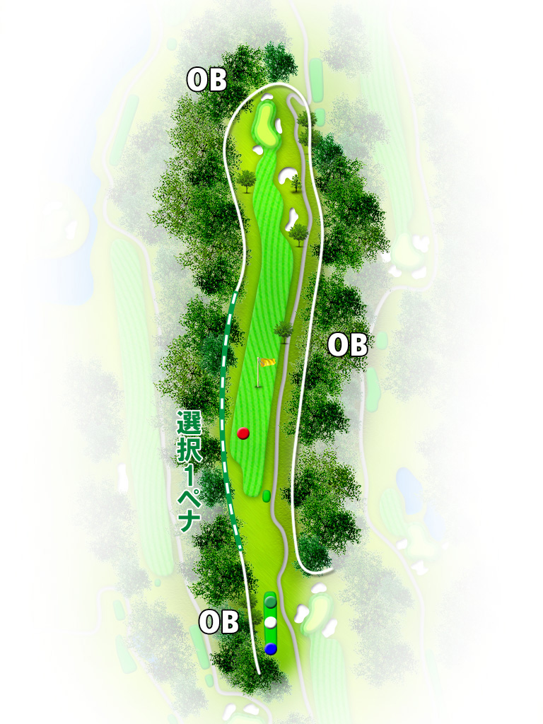 喜連川カントリー倶楽部 東8番ホール コース図