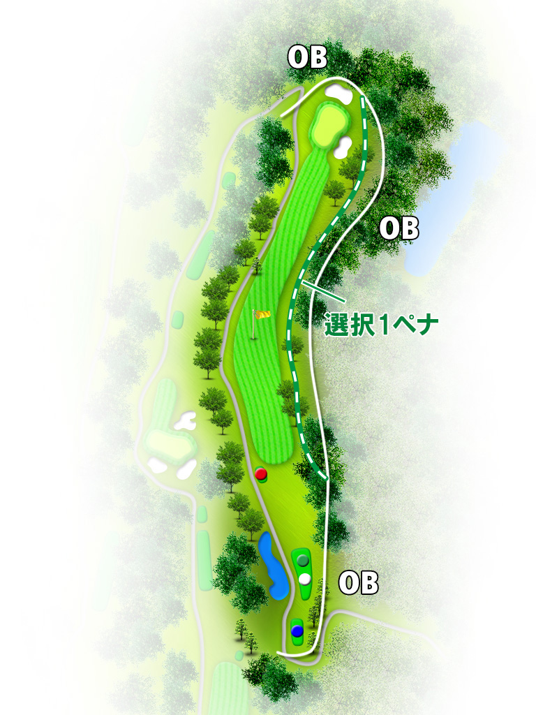 喜連川カントリー倶楽部 南6番ホール コース図