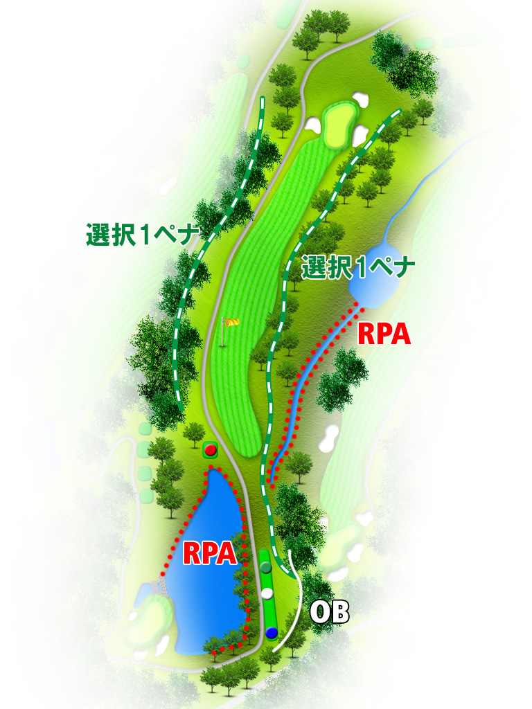喜連川カントリー倶楽部 西7番ホール コース図