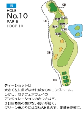 玉造ゴルフ倶楽部 捻木コース IN10番ホール コース図