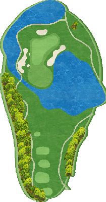 能登島ゴルフアンドカントリークラブ IN16番ホール コース図