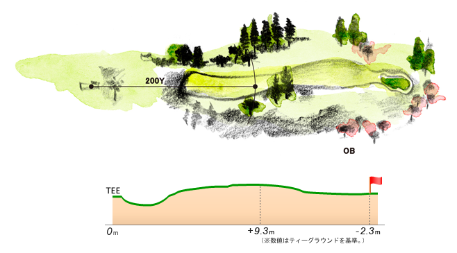 那須ゴルフ倶楽部 IN17番ホール コース図