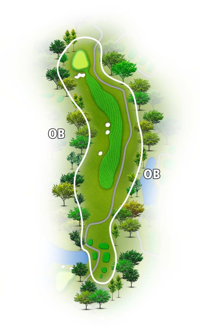 奈良名阪ゴルフクラブ 東3番ホール コース図