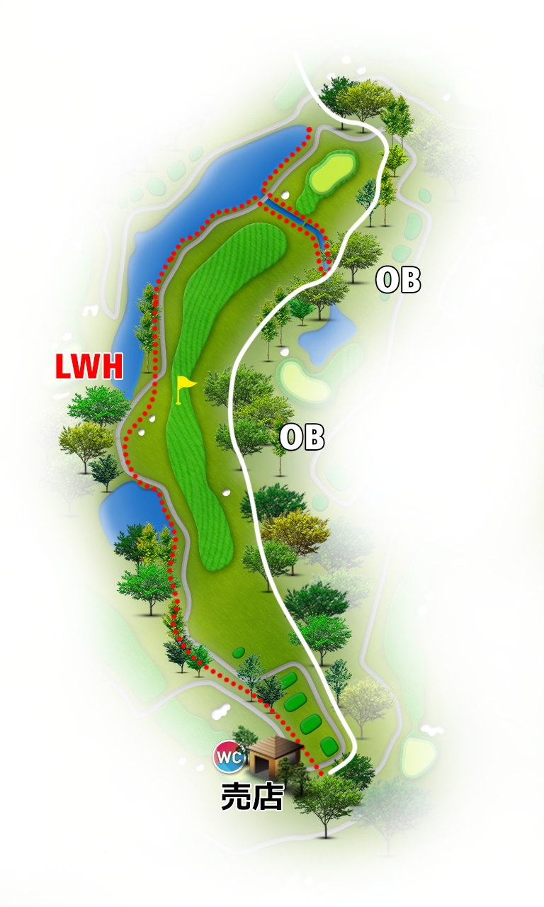 奈良名阪ゴルフクラブ 東6番ホール コース図